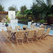 Marina 11 Piece Outdoor Patio Teak Dining Set Natural
