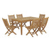 Marina 7 Piece Outdoor Patio Teak Dining Set - alternate angle view