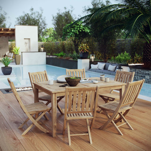 Marina 7 Piece Outdoor Patio Teak Dining Set - Modway \outdoor\dining sets