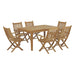 Marina 7 Piece Outdoor Patio Teak Dining Set Natural