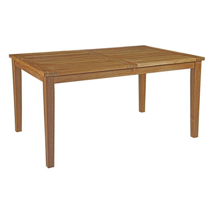 Marina 7 Piece Outdoor Patio Teak Dining Set Natural