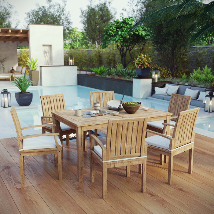 Marina 7 Piece Outdoor Patio Teak Dining Set outdoor patio dining set