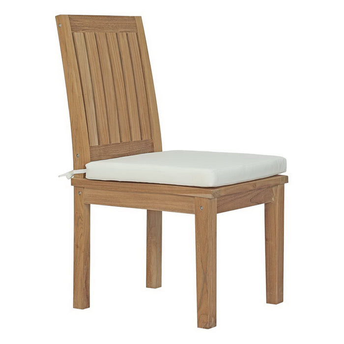 Marina 7 Piece Outdoor Patio Teak Dining Set outdoor patio dining set detail close-up