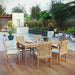 Marina 7 Piece Outdoor Patio Teak Dining Set outdoor patio dining set