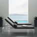 Perspective Cushion Outdoor Patio Chaise Lounge Chair White Charcoal
