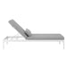 Perspective Cushion Outdoor Patio Chaise Lounge Chair White Gray