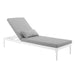 Perspective Cushion Outdoor Patio Chaise Lounge Chair White Gray
