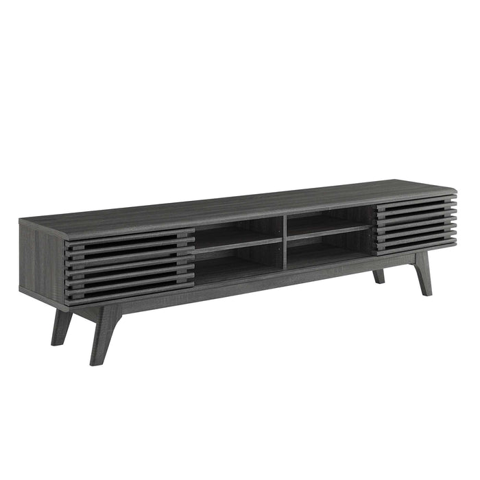 Modway Render 70" Entertainment Center TV Stand Living Room Furniture in Brown