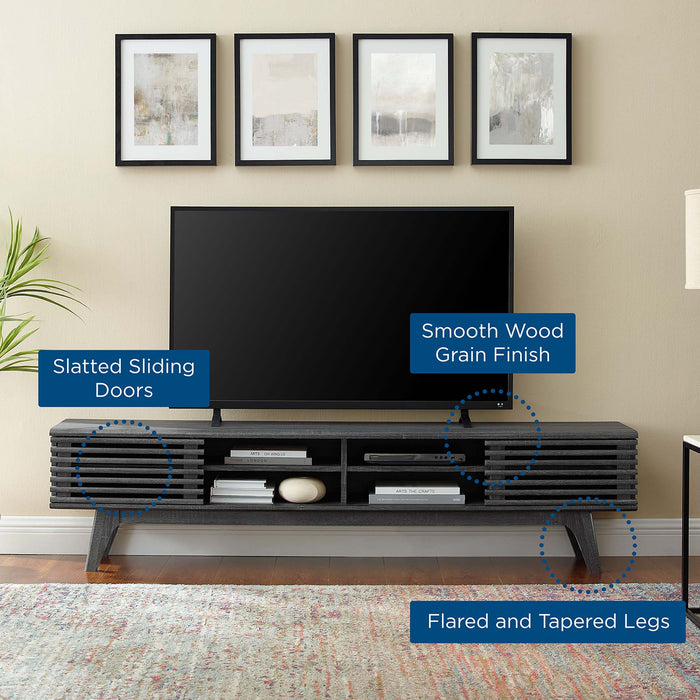 Modway Render 70" Entertainment Center TV Stand Living Room Furniture in Brown - Detail View