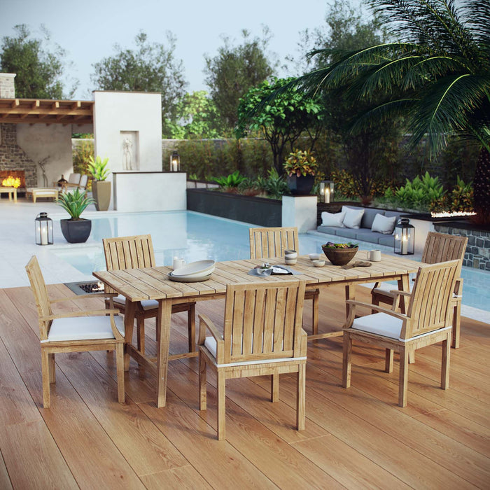 Marina 7 Piece Outdoor Patio Teak Dining Set outdoor patio dining set