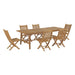 Marina 7 Piece Outdoor Patio Teak Dining Set outdoor patio dining set side view