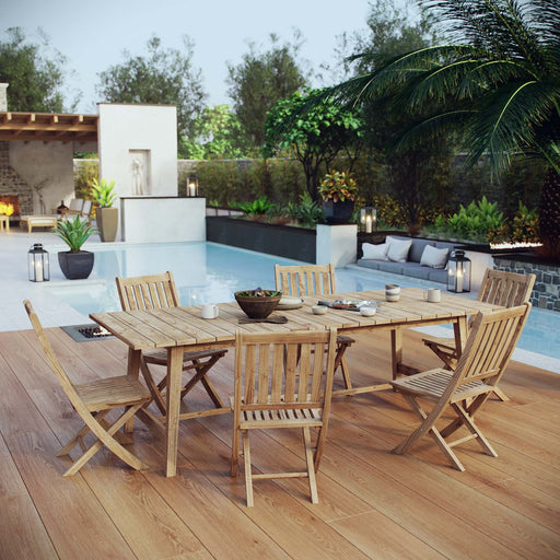 Marina 7 Piece Outdoor Patio Teak Dining Set outdoor patio dining set