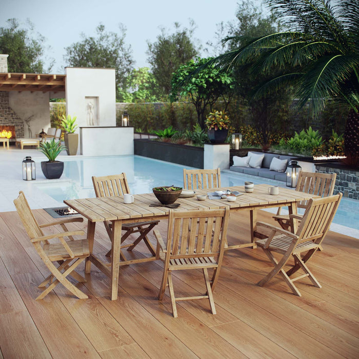 Marina 7 Piece Outdoor Patio Teak Dining Set outdoor patio dining set