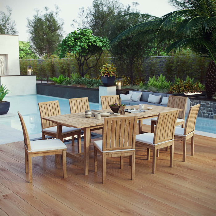 Marina 9 Piece Outdoor Patio Teak Dining Set outdoor patio dining set