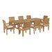 Marina 9 Piece Outdoor Patio Teak Dining Set outdoor patio dining set side view