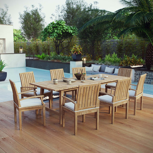 Marina 9 Piece Outdoor Patio Teak Dining Set outdoor patio dining set