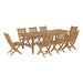 Marina 9 Piece Outdoor Patio Teak Dining Set outdoor patio dining set side view