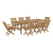 Marina 9 Piece Outdoor Patio Teak Dining Set outdoor patio dining set side view