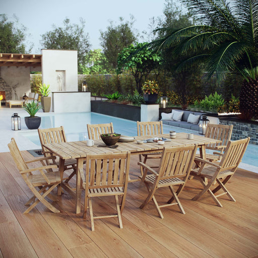 Marina 9 Piece Outdoor Patio Teak Dining Set outdoor patio dining set