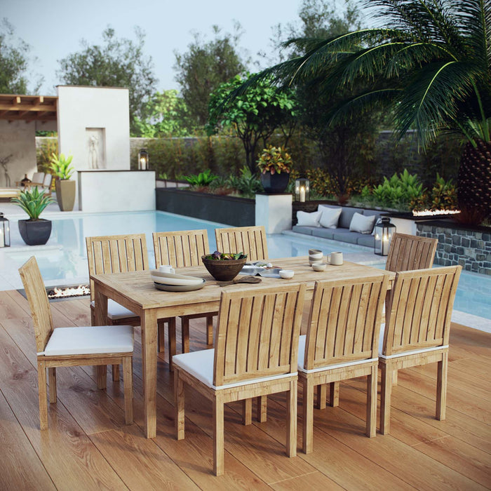Marina 9 Piece Outdoor Patio Teak Dining Set outdoor patio dining set