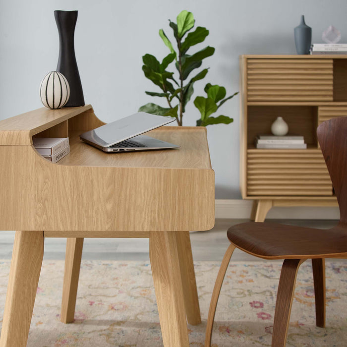 Modway Render Writing Desk Office Furniture in Brown - Detail View