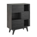 Modway Render Three-Tier Display Storage Cabinet Stand in Brown - Side View