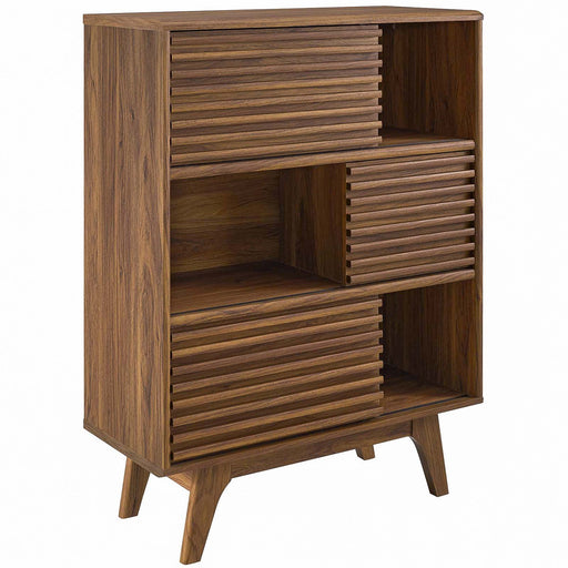Modway Render Three-Tier Display Storage Cabinet Stand in Brown