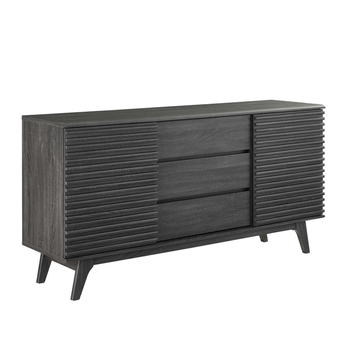 Modway Render 63" Sideboard Buffet Table or TV Stand Living Room Furniture in Brown