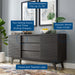 Modway Render 63" Sideboard Buffet Table or TV Stand Living Room Furniture in Brown - Side View