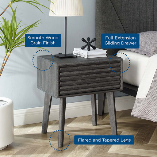 Modway Render End Table Living Room Furniture in Brown - Side View
