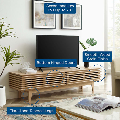 Modway Render 71" TV Stand Living Room Furniture in Brown - Side View