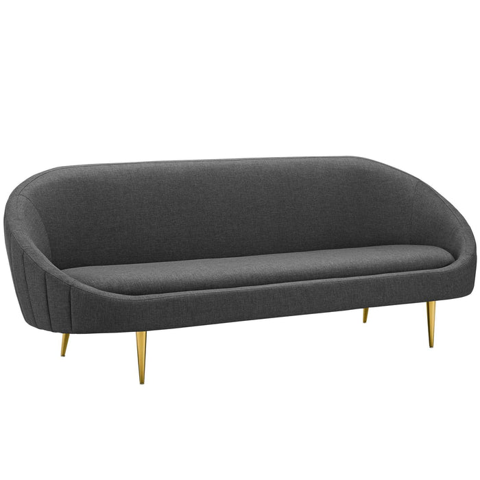 Sublime Vertical Curve Back Fabric Sofa - in lifestyle setting