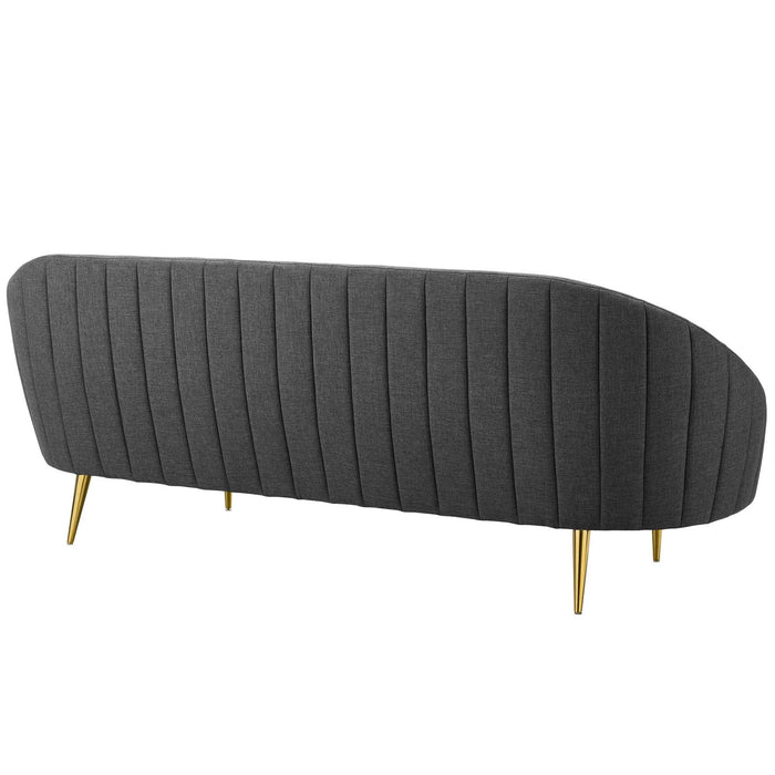 Sublime Vertical Curve Back Fabric Sofa - view 5