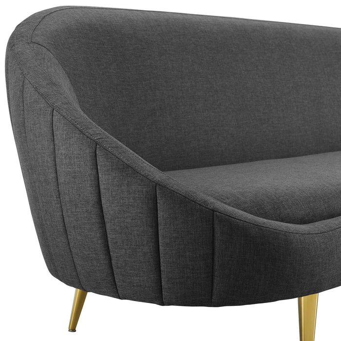 Sublime Vertical Curve Back Fabric Sofa - view 6