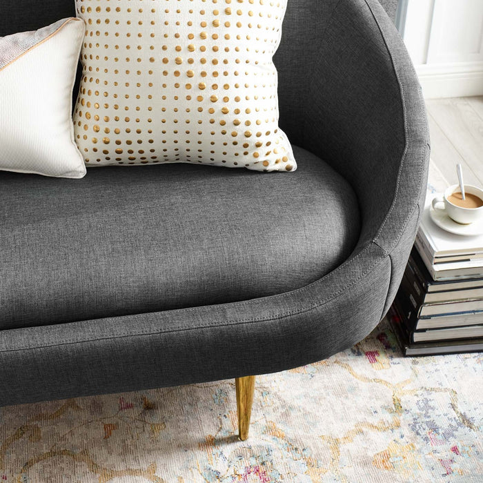 Sublime Vertical Curve Back Fabric Sofa - detail close-up