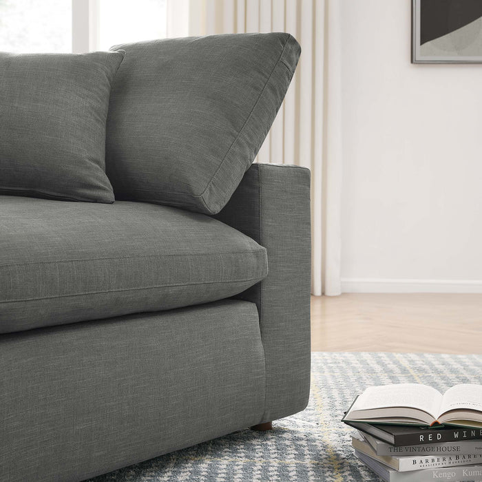 Commix 3 Piece Down Filled Overstuffed Sectional Sofa Set sectional sofa back view
