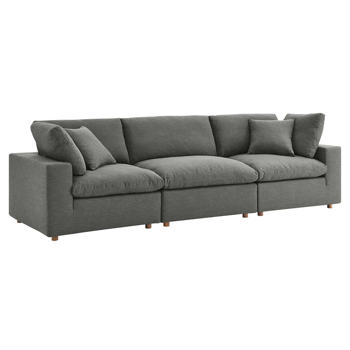 Commix 3 Piece Down Filled Overstuffed Sectional Sofa Set sectional sofa side view