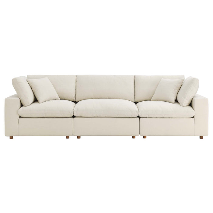Commix 3 Piece Down Filled Overstuffed Sectional Sofa Set sectional sofa back view
