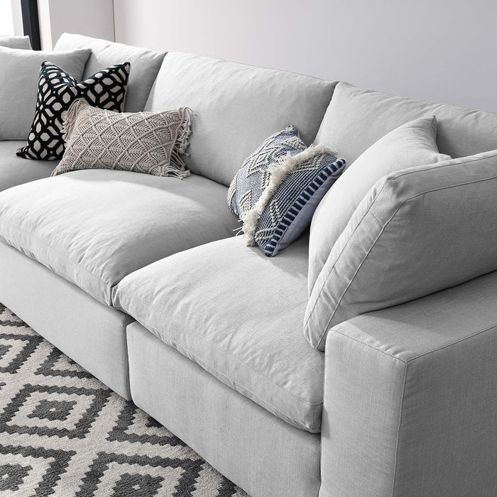 Commix 3 Piece Down Filled Overstuffed Sectional Sofa Set sectional sofa back view