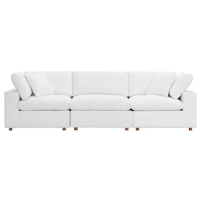 Commix 3 Piece Down Filled Overstuffed Sectional Sofa Set sectional sofa back view