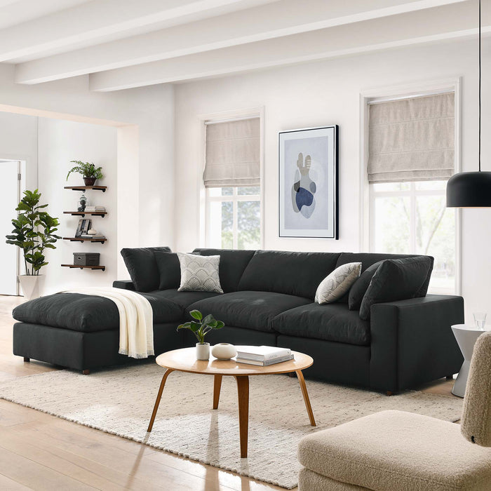 Commix 4 Piece Down Filled Overstuffed Sectional Sofa Set sectional sofa lifestyle shot