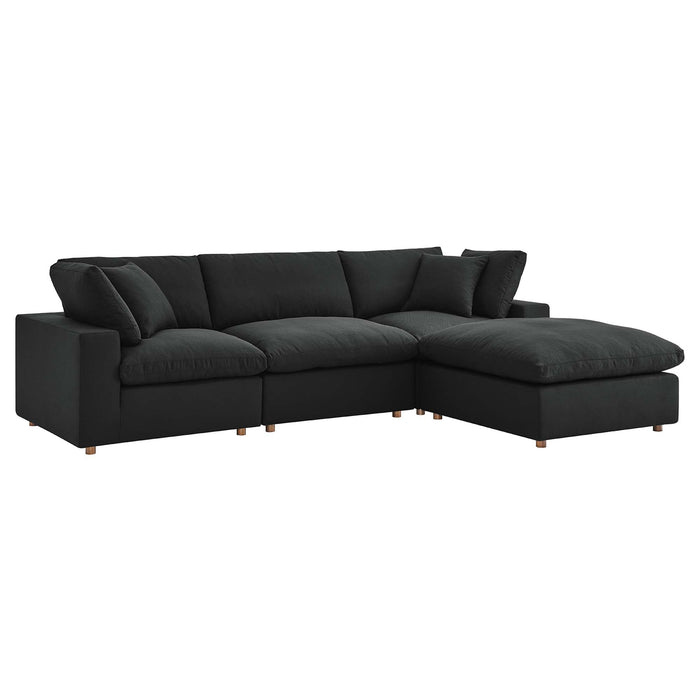 Commix 4 Piece Down Filled Overstuffed Sectional Sofa Set sectional sofa dimensions and measurements