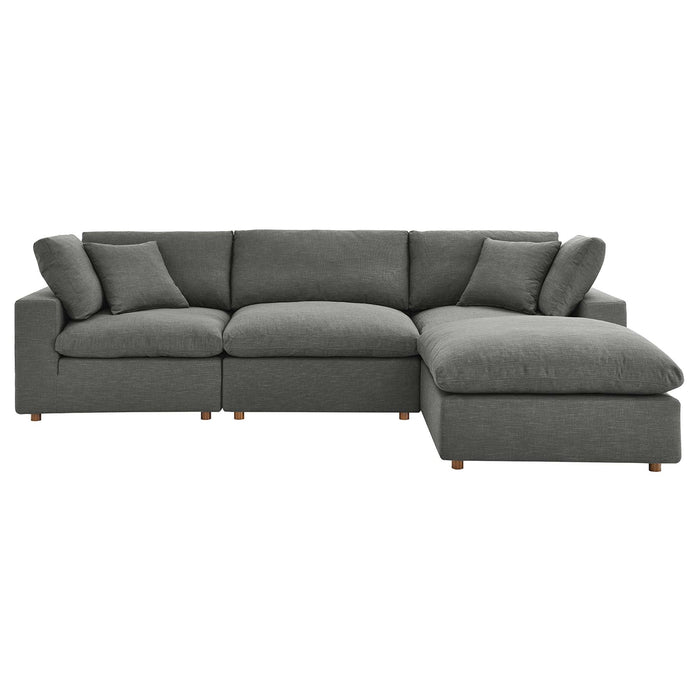 Commix 4 Piece Down Filled Overstuffed Sectional Sofa Set sectional sofa side view