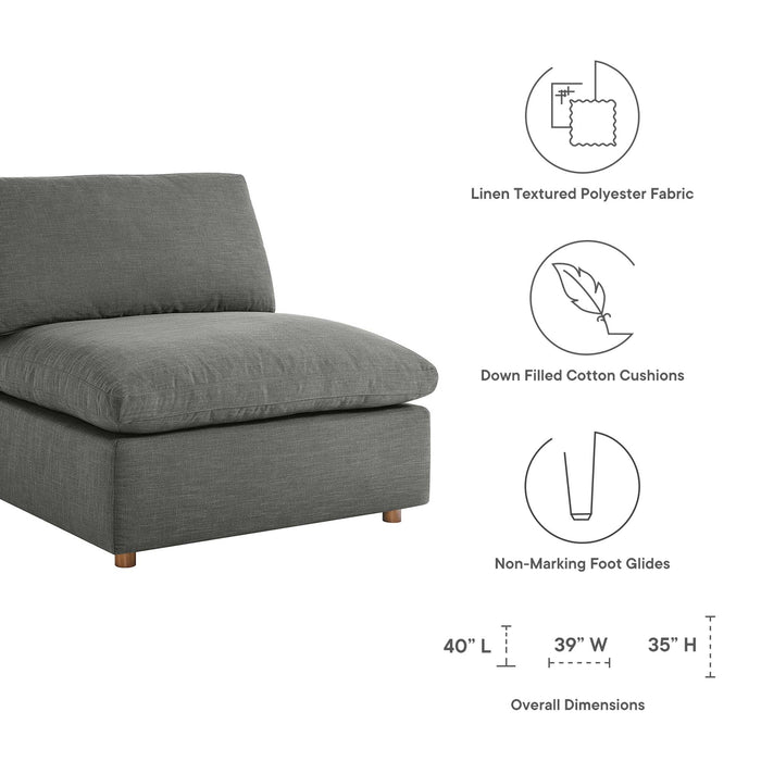 Commix 4 Piece Down Filled Overstuffed Sectional Sofa Set sectional sofa dimensions and measurements
