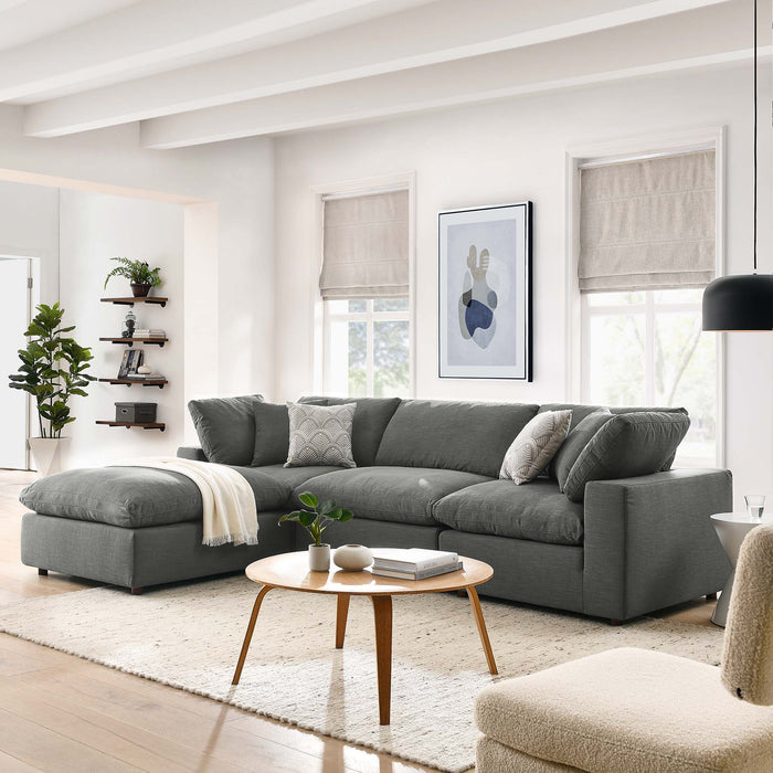 Commix 4 Piece Down Filled Overstuffed Sectional Sofa Set sectional sofa side view