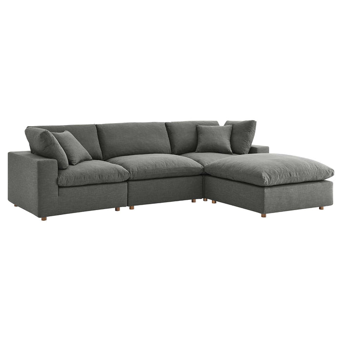 Commix 4 Piece Down Filled Overstuffed Sectional Sofa Set sectional sofa detail close-up