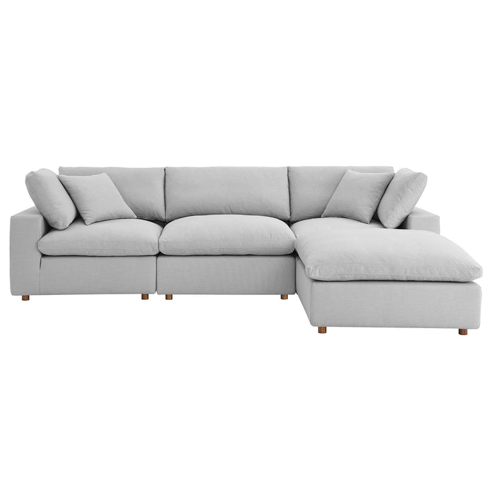 Commix 4 Piece Down Filled Overstuffed Sectional Sofa Set sectional sofa back view