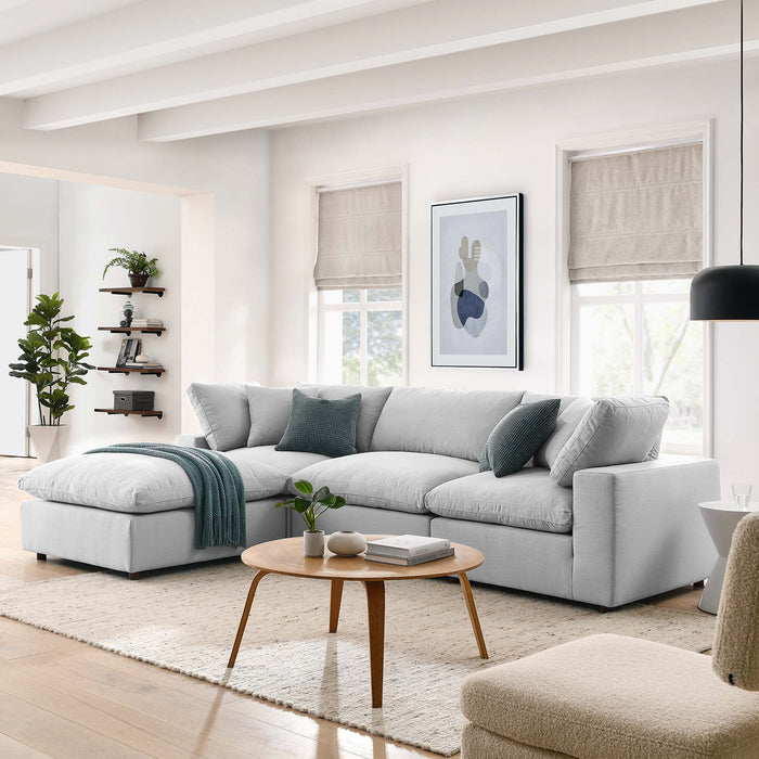 Commix 4 Piece Down Filled Overstuffed Sectional Sofa Set sectional sofa back view
