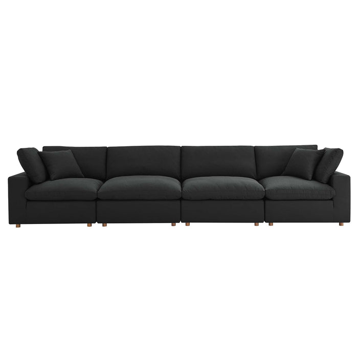 Commix 4 Piece Down Filled Overstuffed Sectional Sofa Set sectional sofa side view
