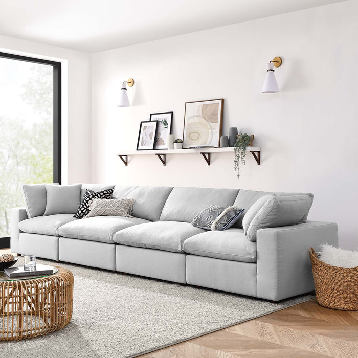 Commix 4 Piece Down Filled Overstuffed Sectional Sofa Set sectional sofa angle view